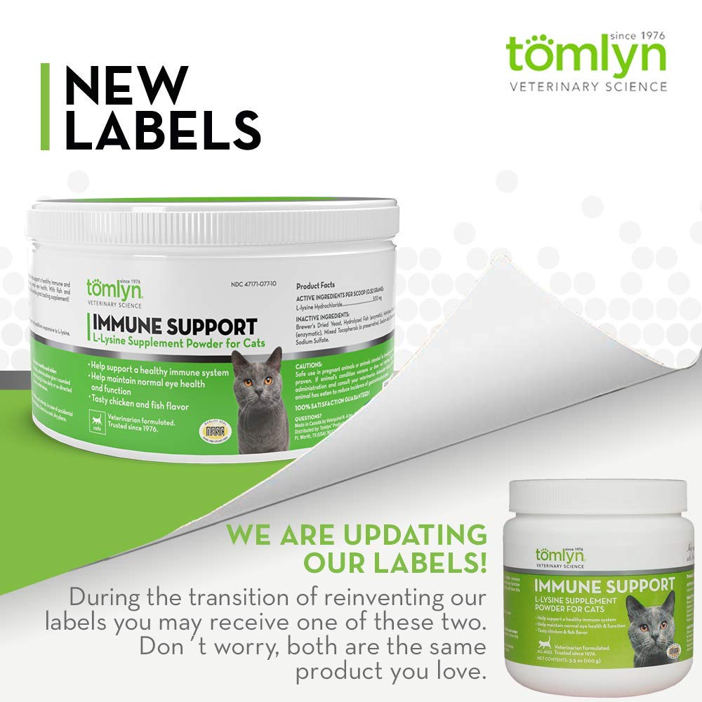 L-Lysine Immune Support Powder for Cats & Kittens – Fish Flavor 3.5oz