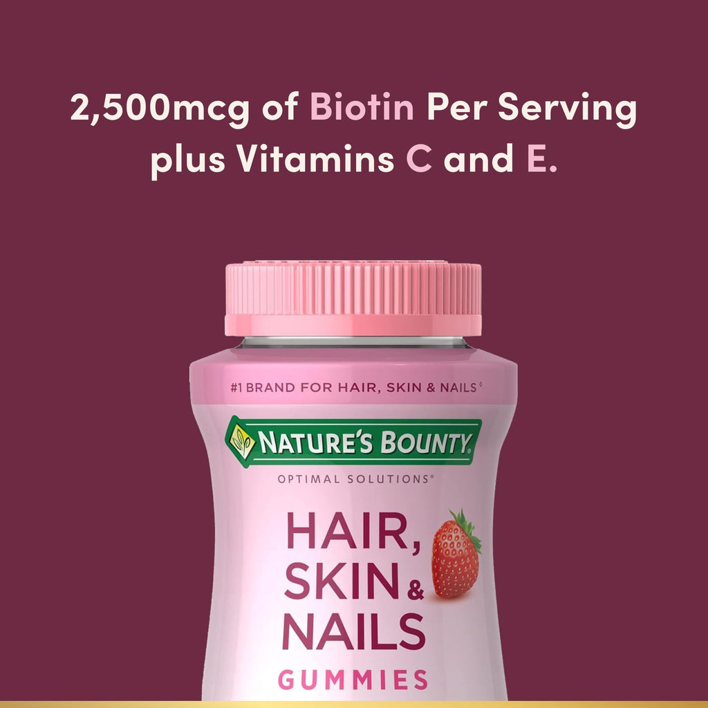 Hair Skin Nails Gummies Biotin 2500mcg 140 Count