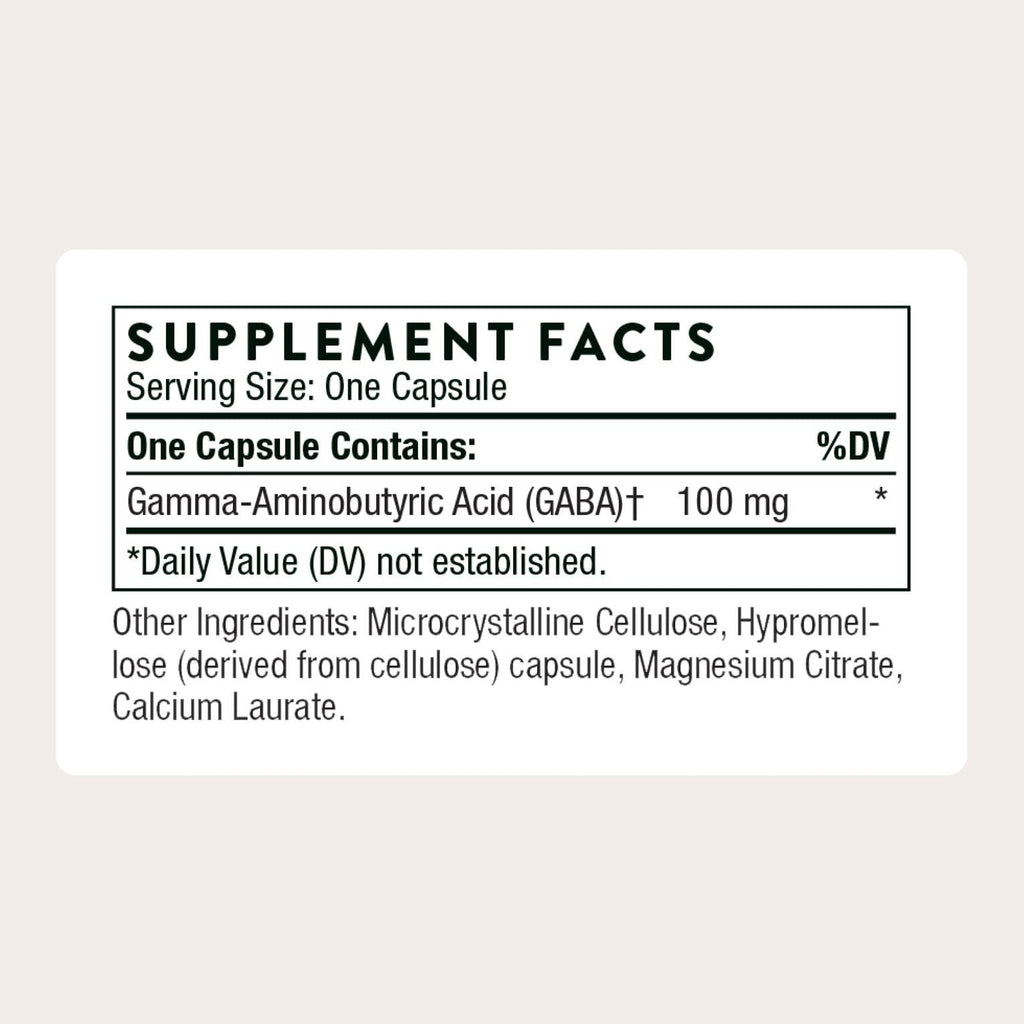 GABA 100mg Supplement – Calm & Sleep Support, 60 Capsules