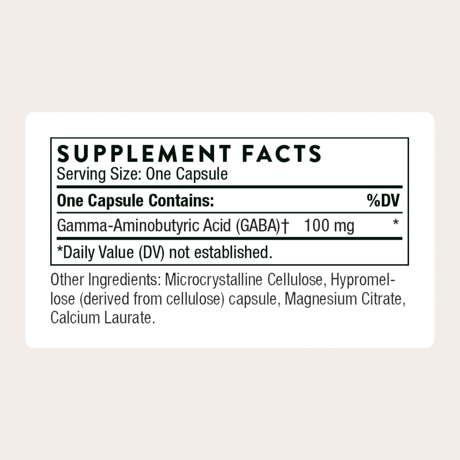 GABA 100mg Supplement – Calm & Sleep Support, 60 Capsules