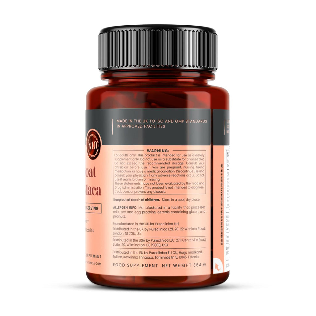 Horny Goat Weed & Maca Extract Capsules for Libido & Performance Support 180 Ct
