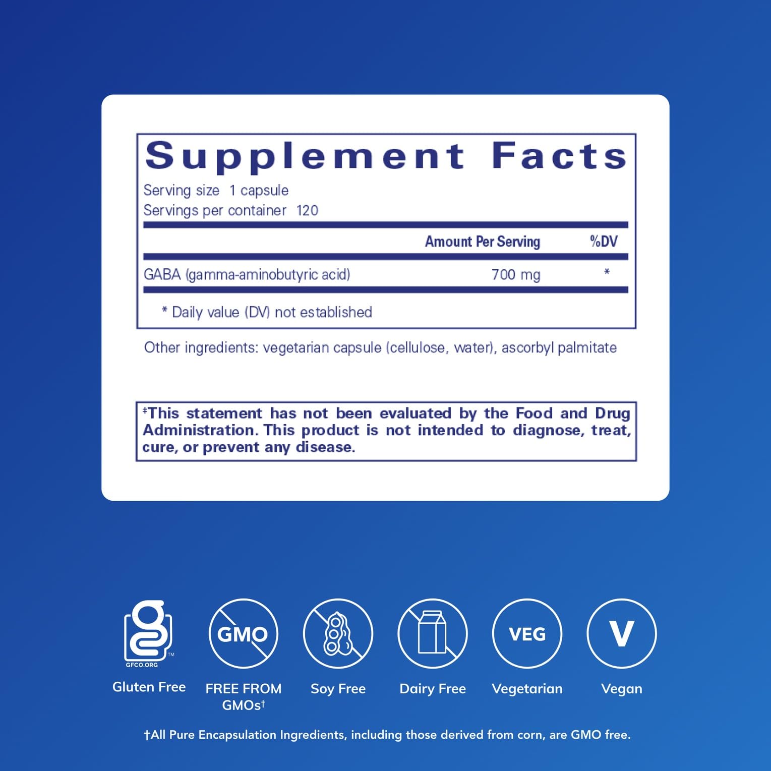 GABA Supplement – Relaxation & Stress Support, 120 Capsules