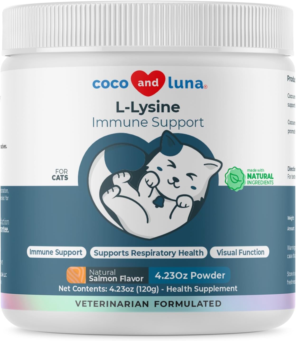 L-Lysine Powder for Cats – Immune & Respiratory Support 900mg