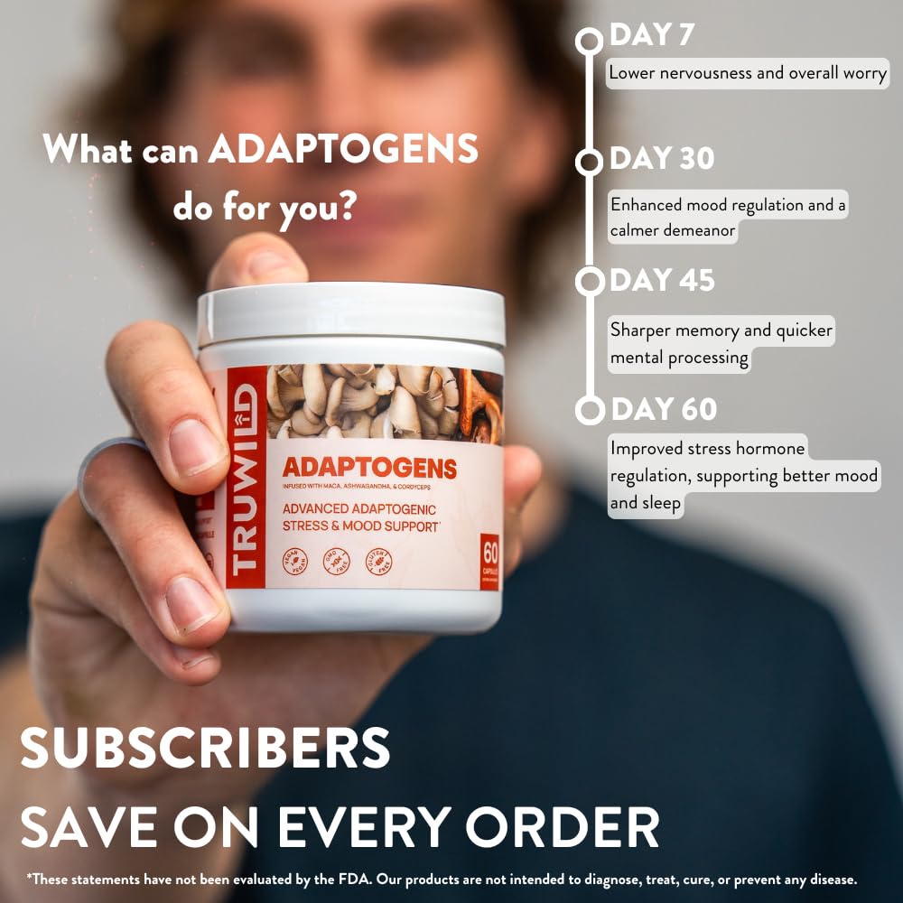 Adaptogen Mushroom Blend Capsules – Energy & Stress Support, 60 Ct
