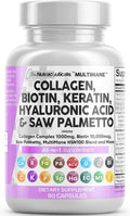 Hair Skin Nails Vitamins Collagen Biotin Keratin 90 Count