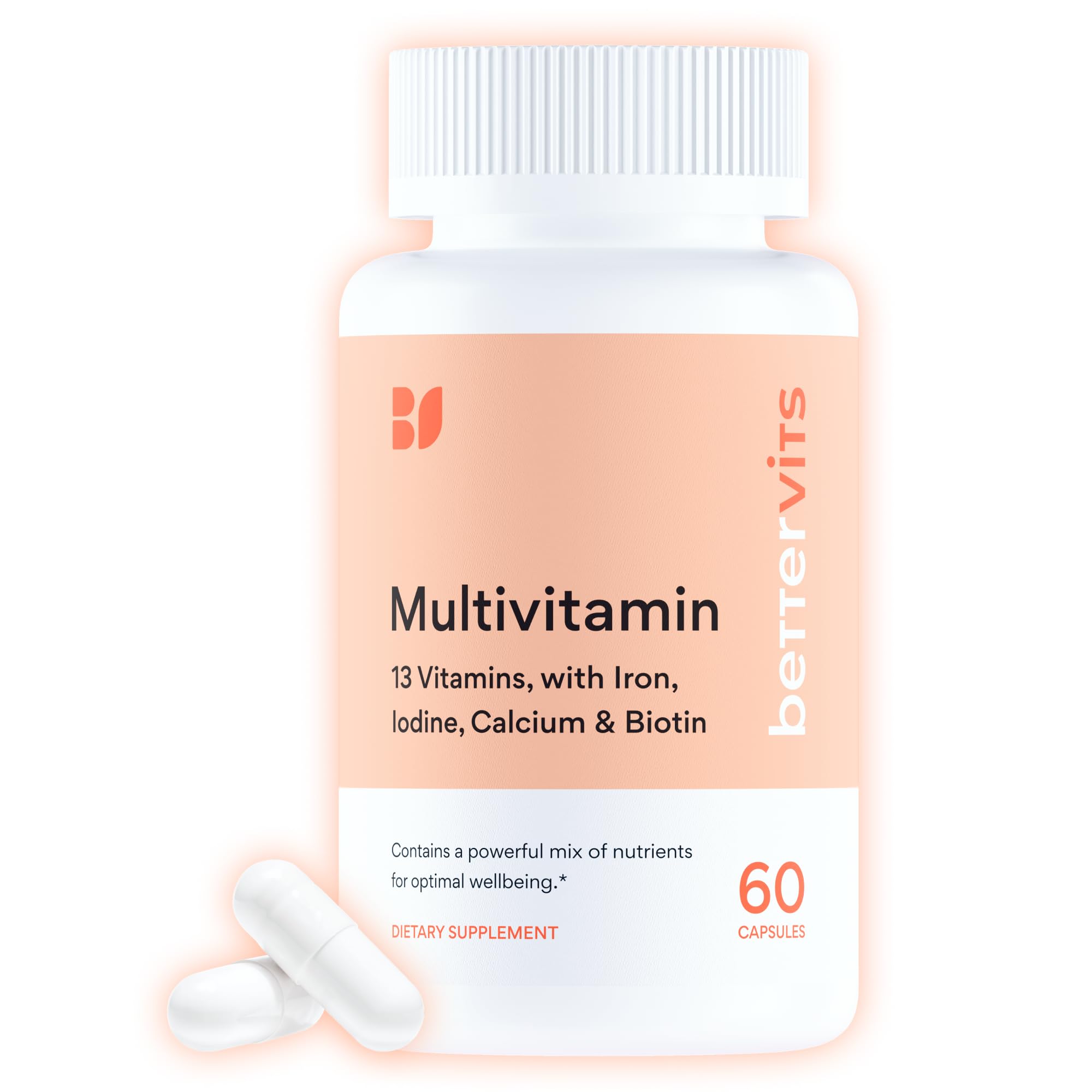 Multivitamin for Men & Women Iron Biotin D3 K2 60 Capsules