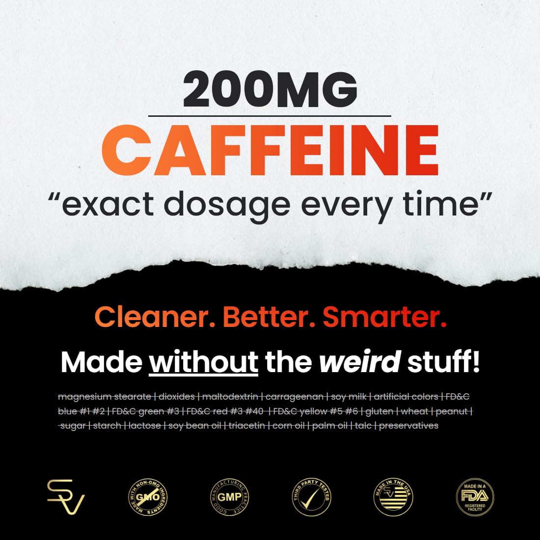 Caffeine 200mg with L-Theanine Capsules for Energy, Focus & Alertness 50 Ct
