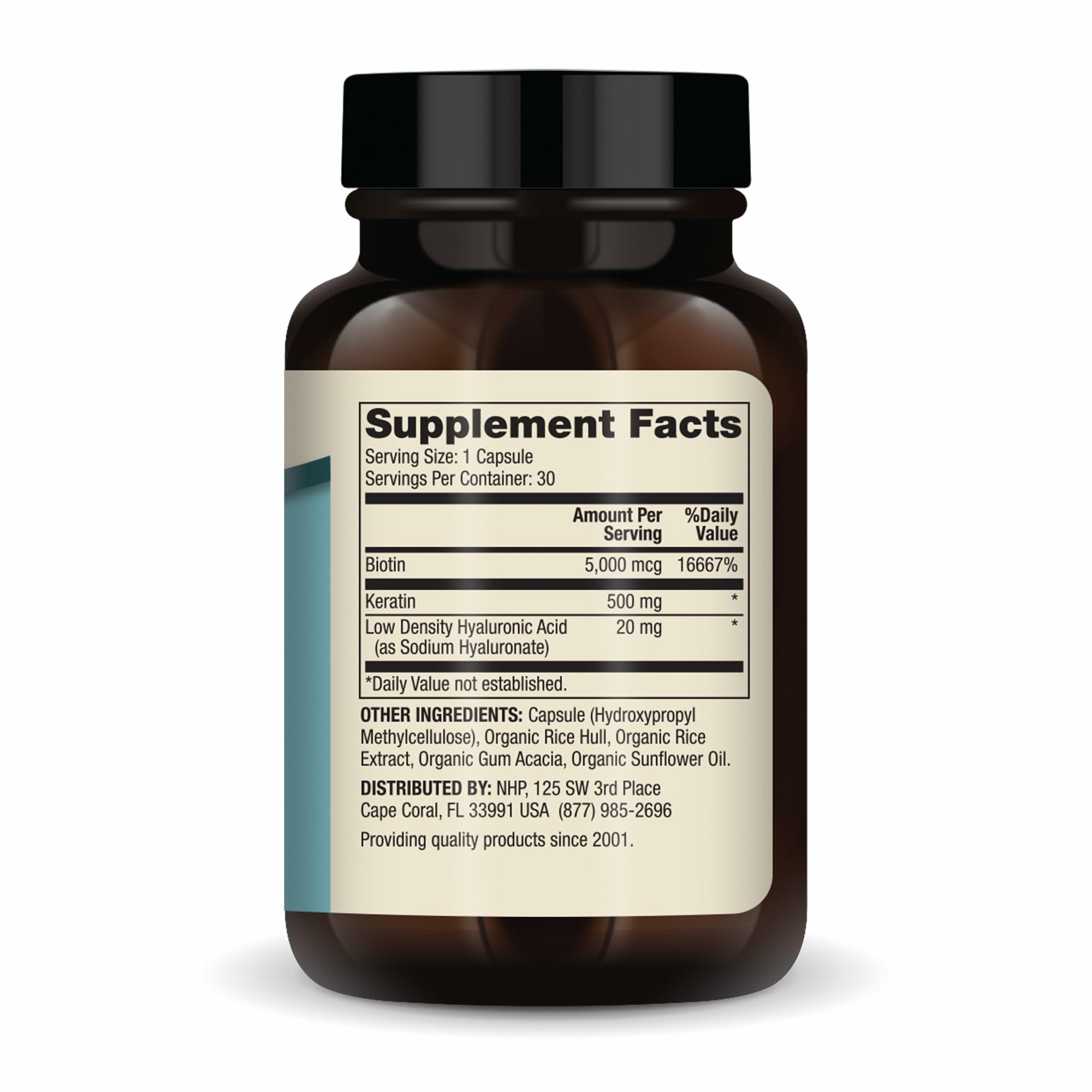 Hair Skin Nails Vitamins Biotin Keratin 30 Capsules