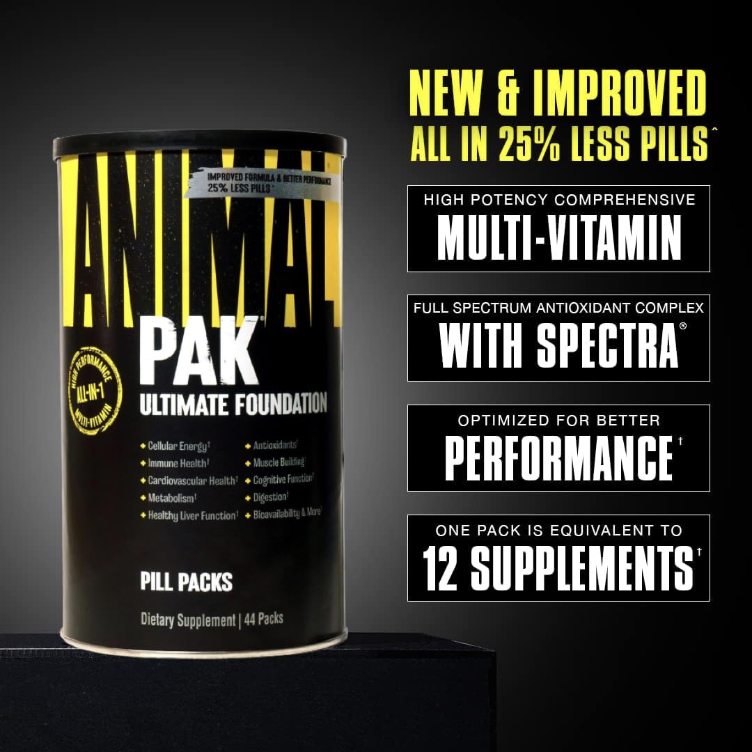 All-in-One Multivitamin Pack – Zinc, Vitamins B, C, D, Amino Acids, Immune Support, 44 Count