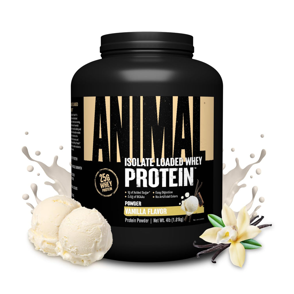 Whey Isolate Protein Powder | Vanilla | 4 lbs | 25g Protein, Digestive Enzymes | Pre & Post Workout