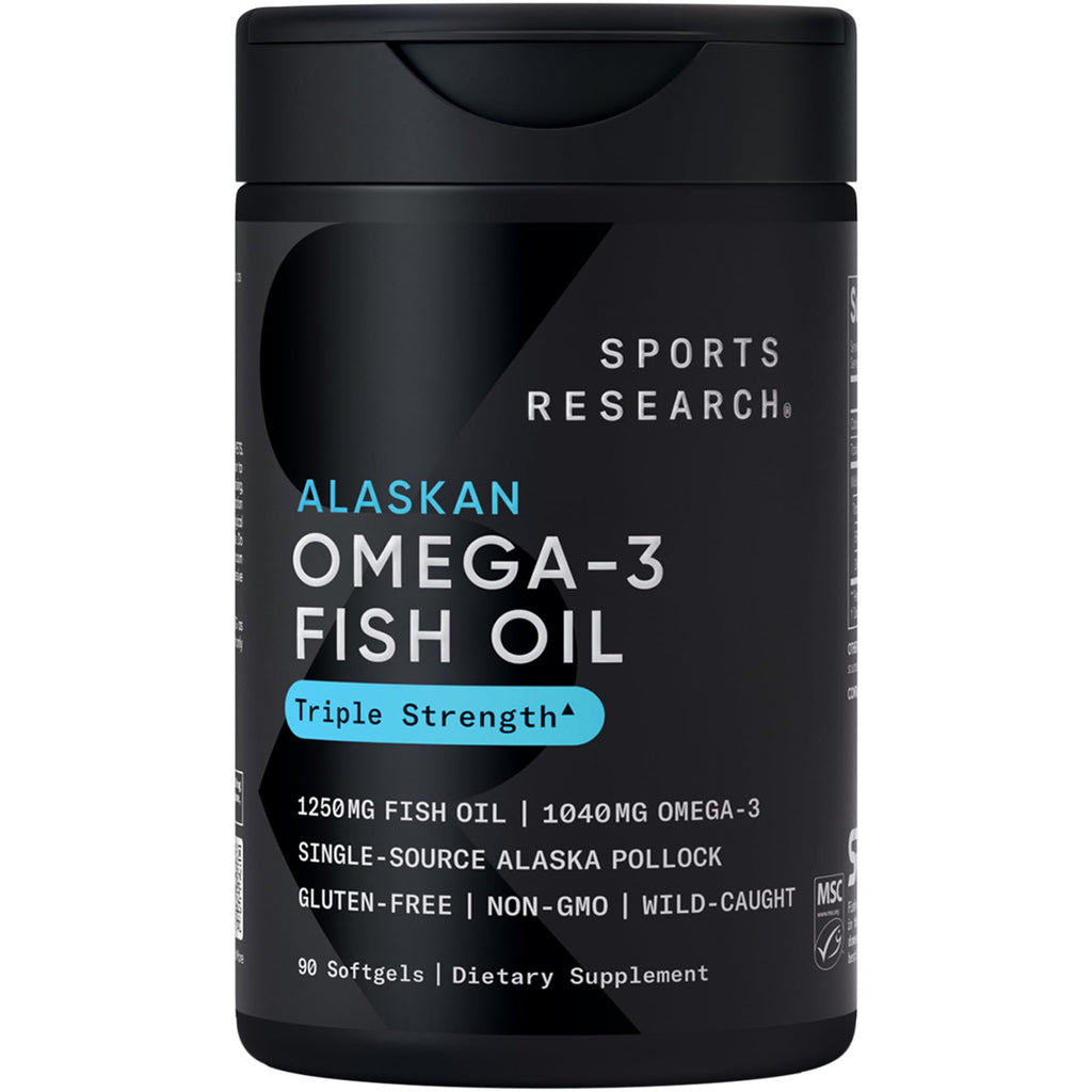 Omega-3 Fish Oil 1250mg – Triple Strength EPA & DHA, 90 Softgels