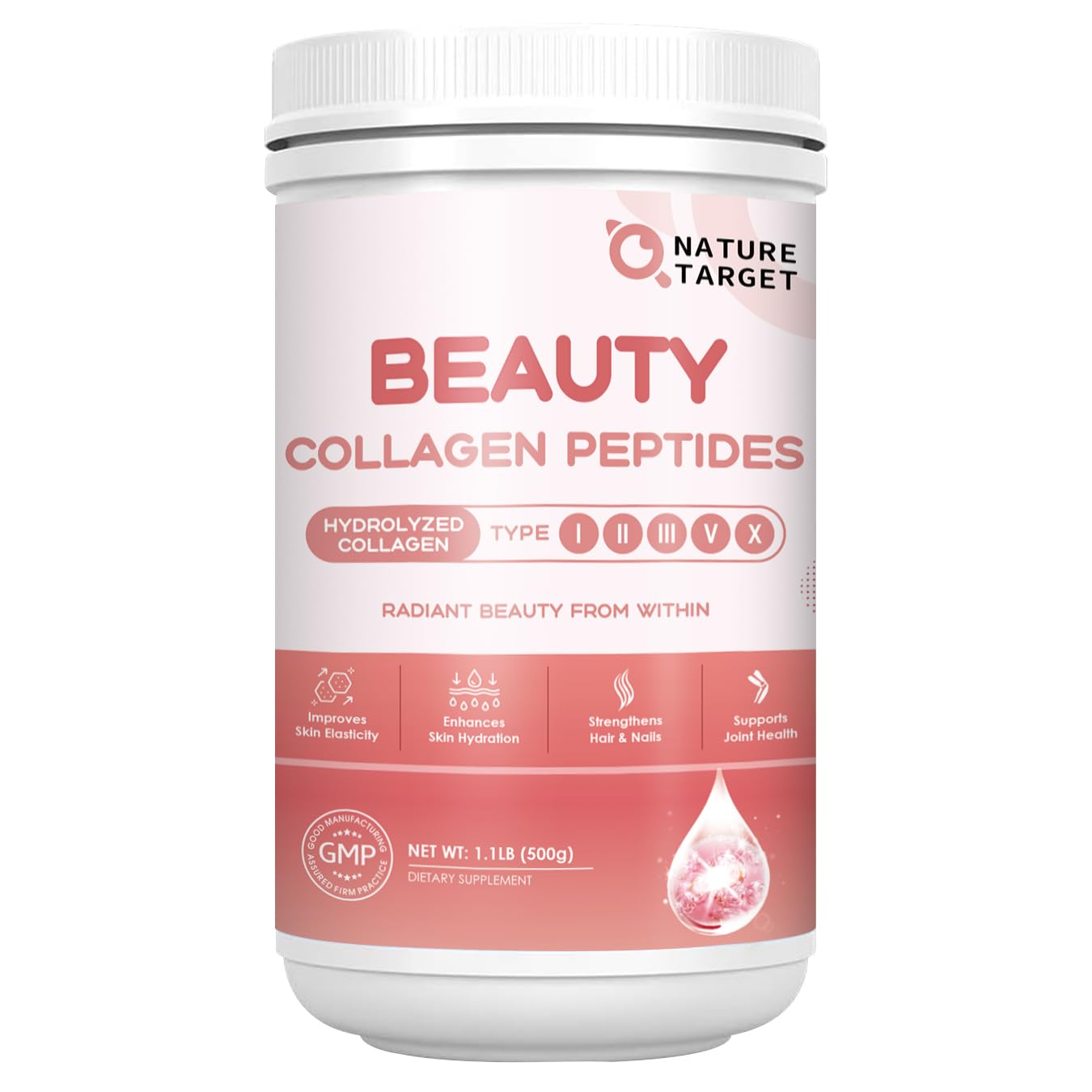 Collagen Peptides Powder Biotin Hyaluronic 50 Servings