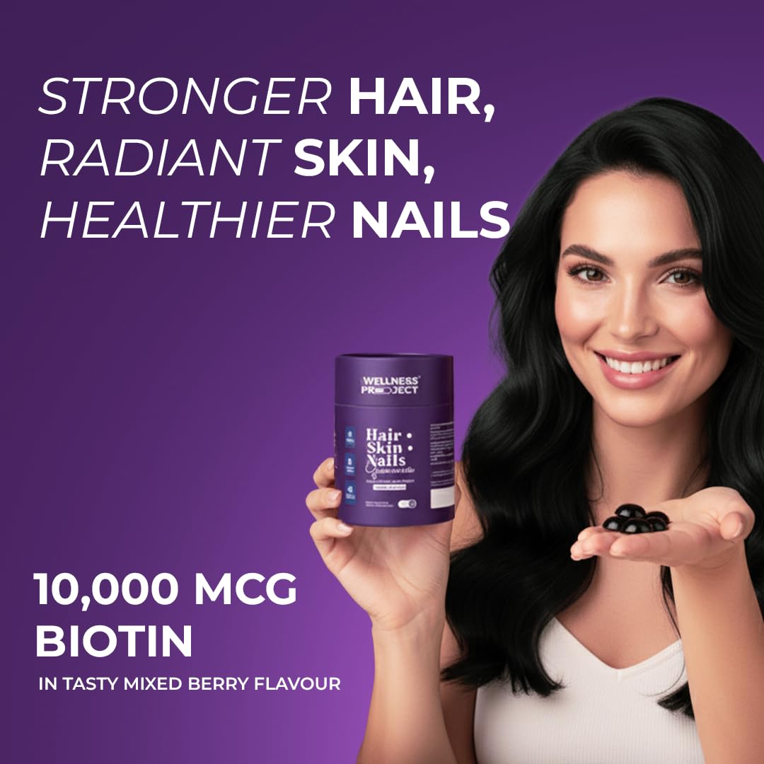 Hair Skin Nails Gummies Biotin 10000mcg 14 in 1 Formula