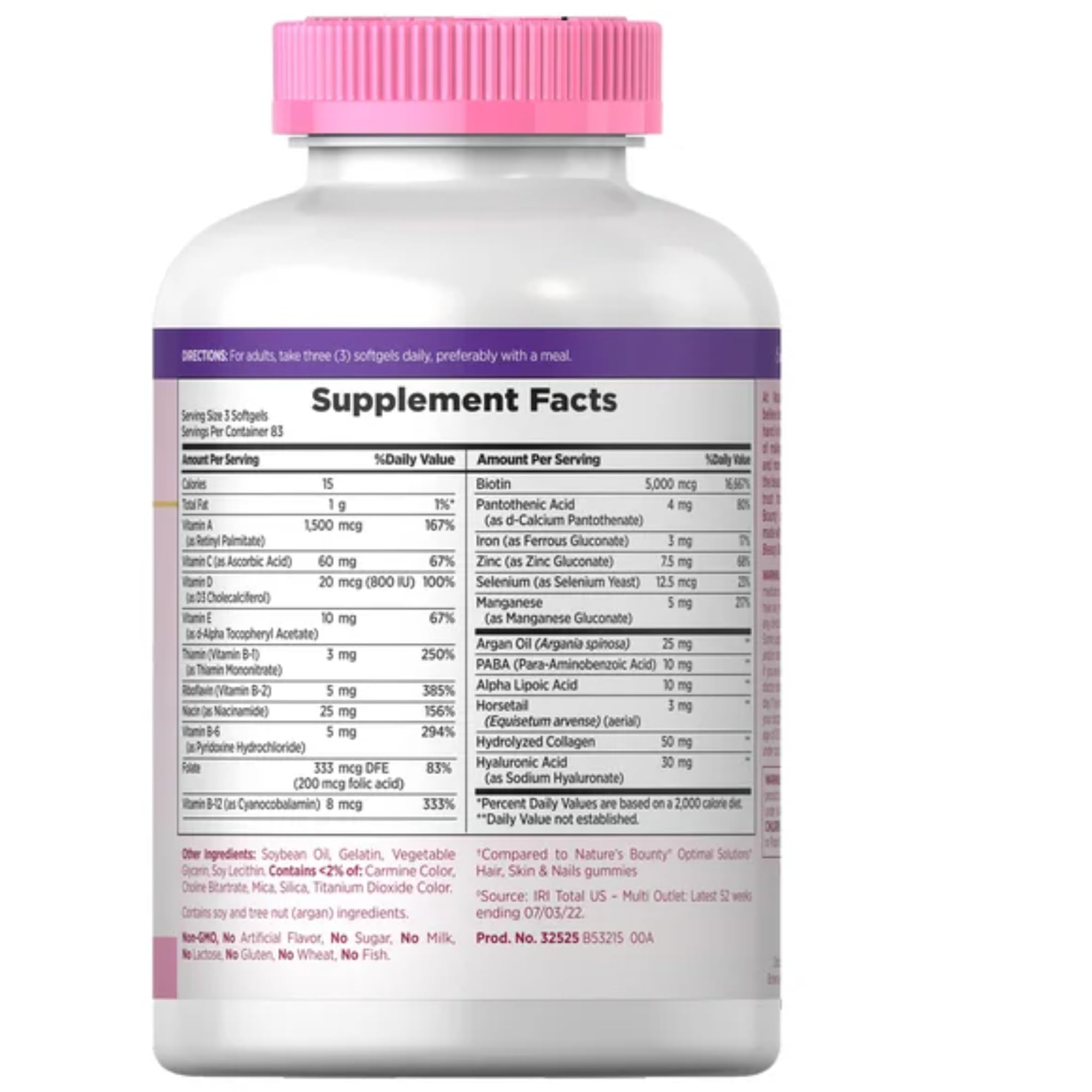 Hair Skin Nails Vitamins Biotin 5000mcg 250 Tablets