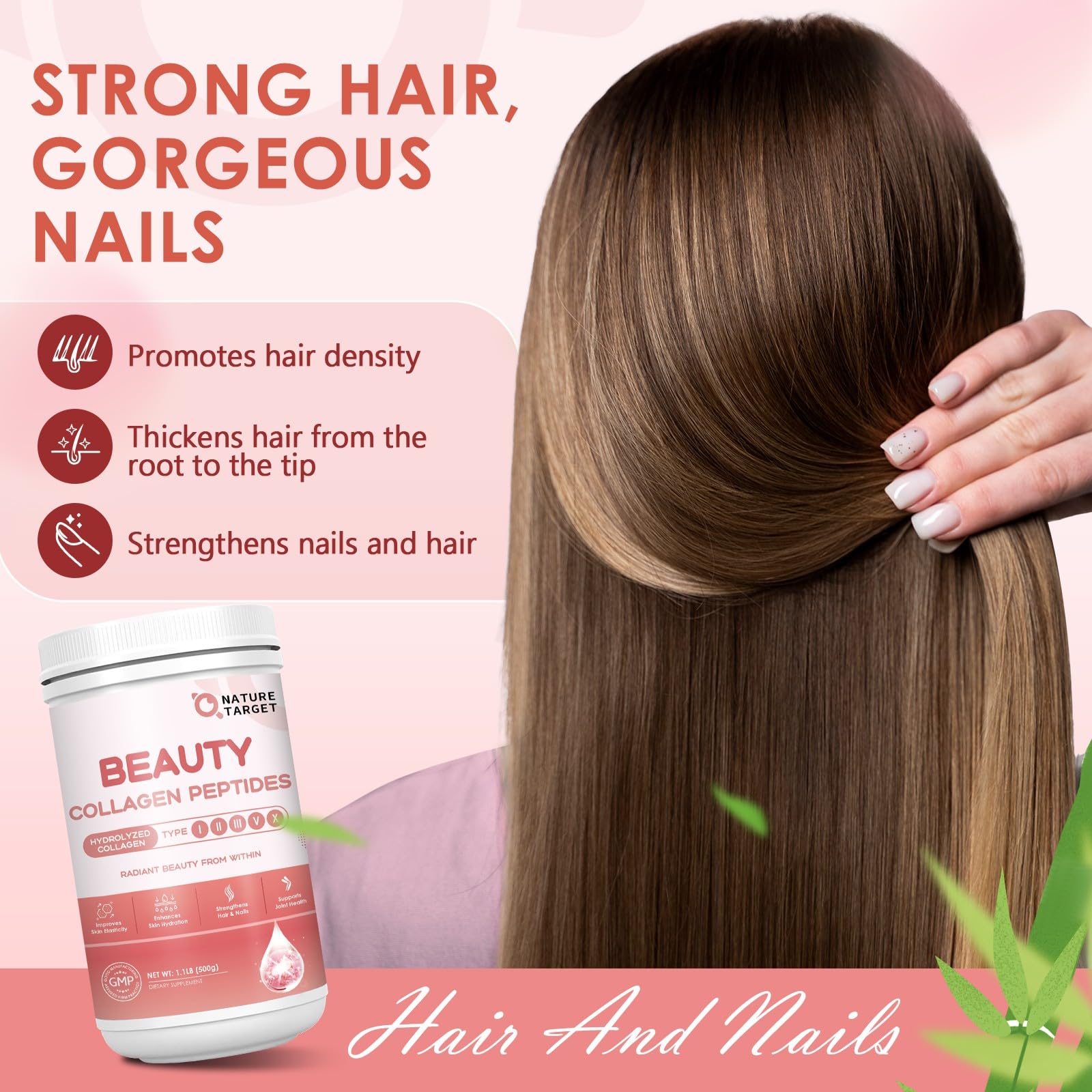 Collagen Peptides Powder Biotin Hyaluronic 50 Servings