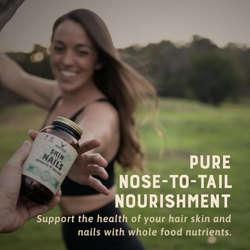 Beef Organ Hair Skin Nails Supplement 3000mg 180 Capsules