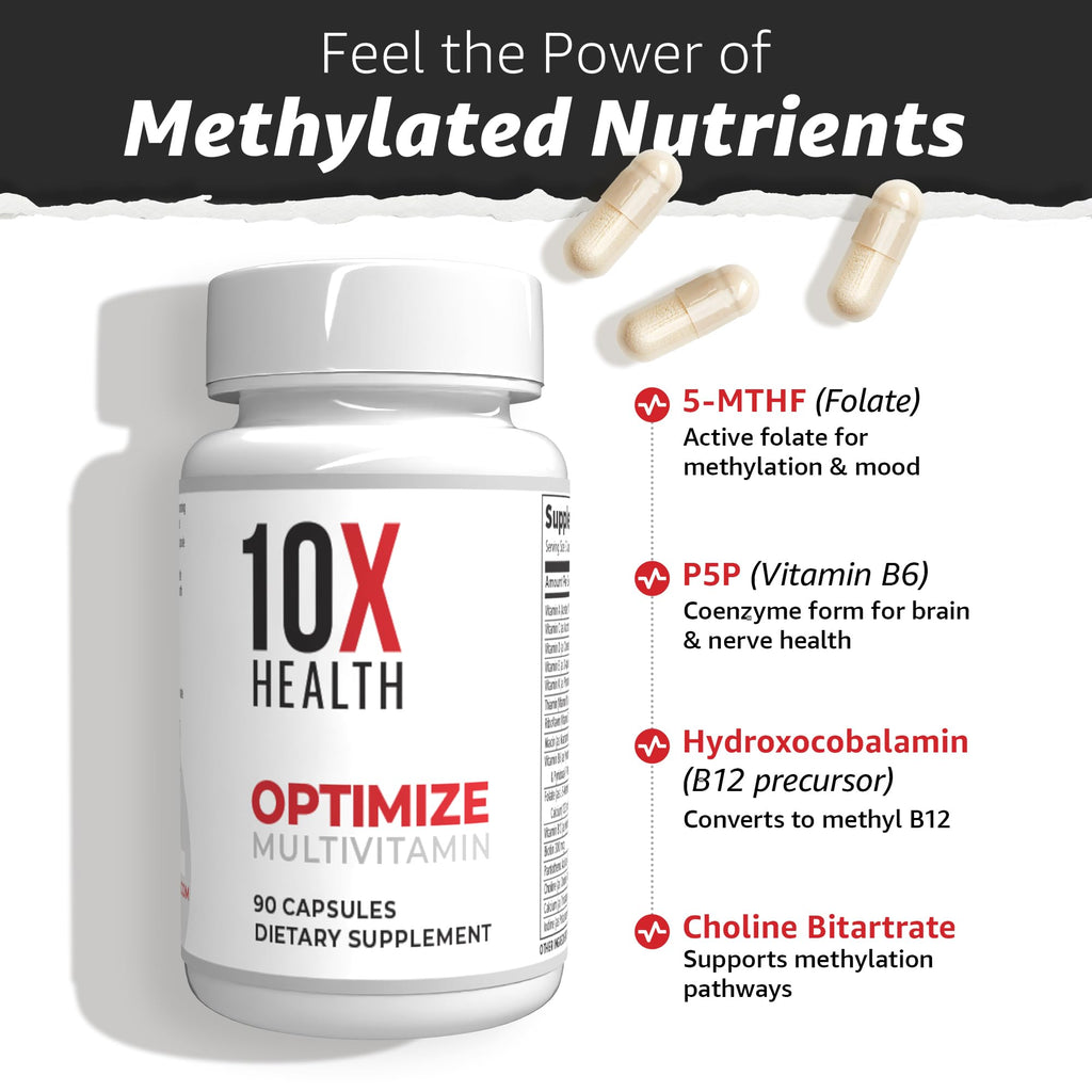 Men's Methylated Multivitamin – 34-in-1, B12, 5-MTHF, NAC, Methyl B Complex, 90 Capsules