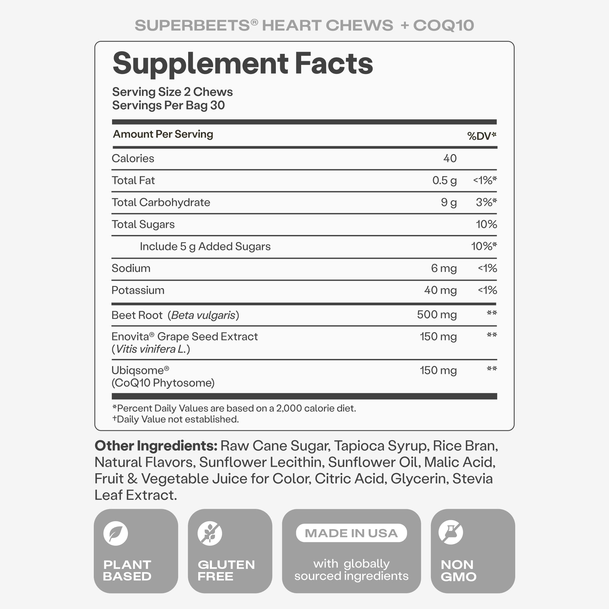 Beet Root Heart Chews with CoQ10 for Blood Pressure & Energy Support