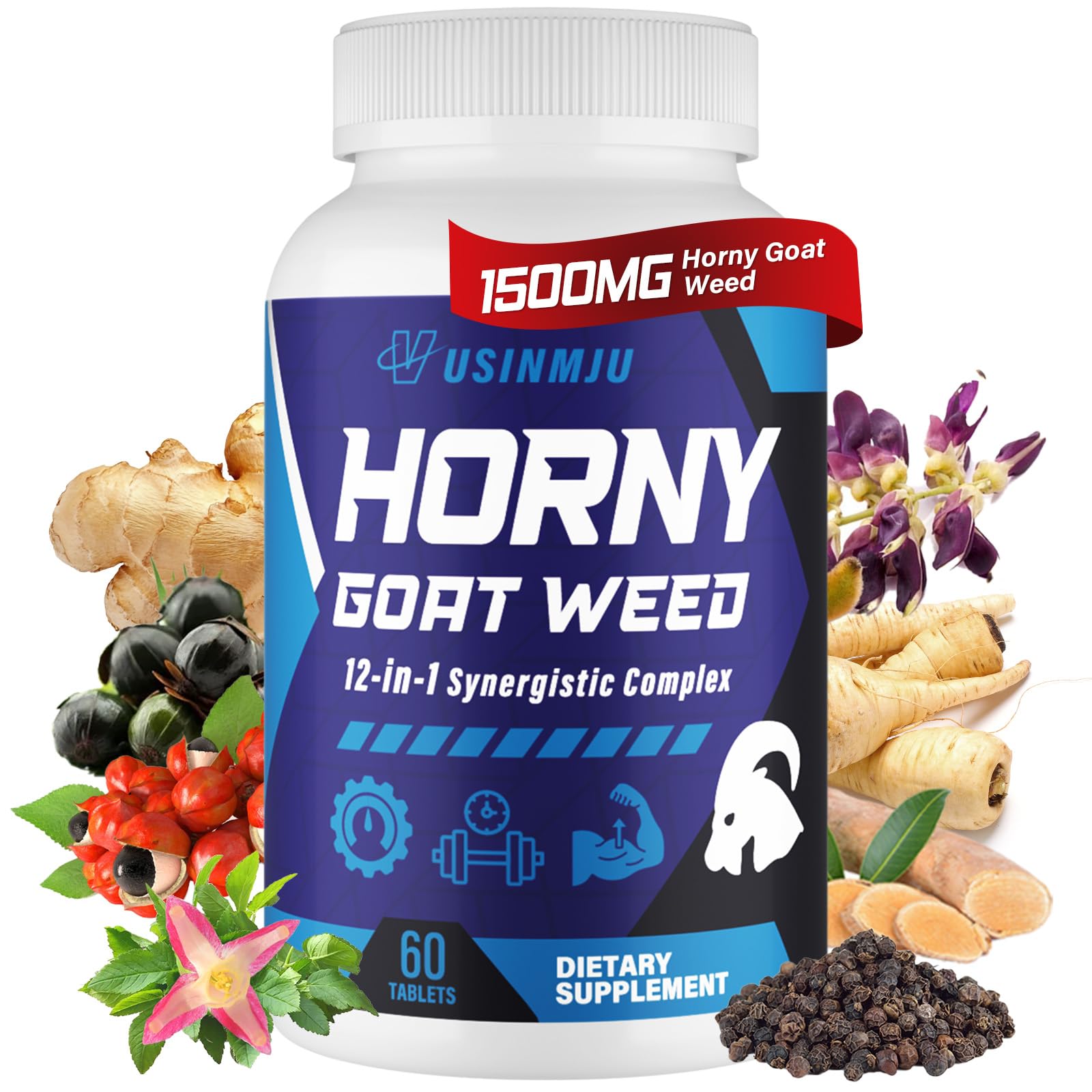 Horny Goat Weed Complex Capsules for Libido, Stamina & Energy Support 60 Ct