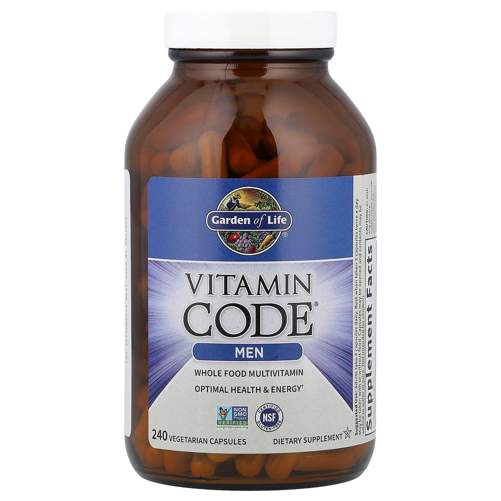 Men's Whole Food Multivitamin Capsules – Raw Vitamins & Minerals, 240 Count