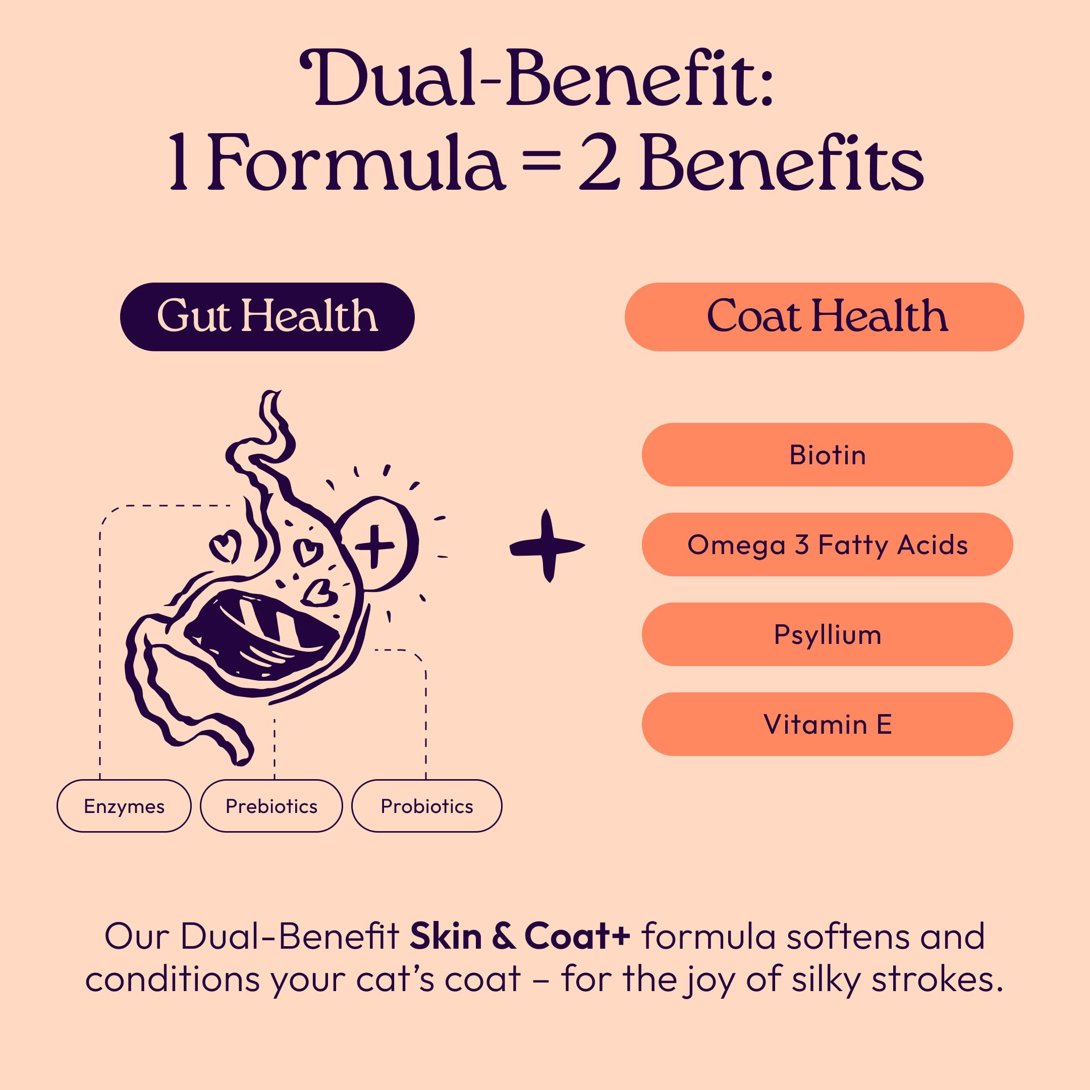 Skin, Coat & Gut Support Soft Chews for Cats – Chicken 120ct