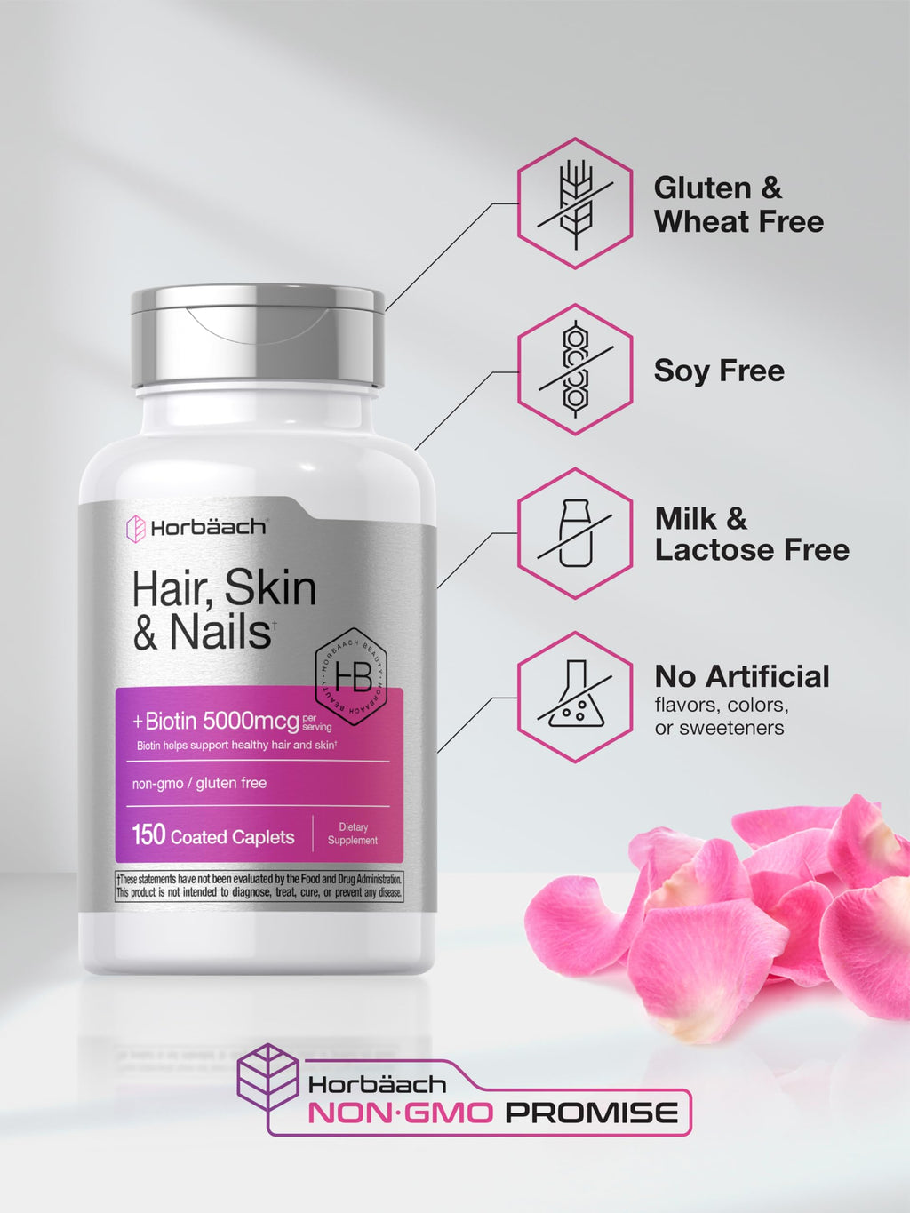 Hair Skin Nails Vitamins Biotin Collagen 150 Caplets