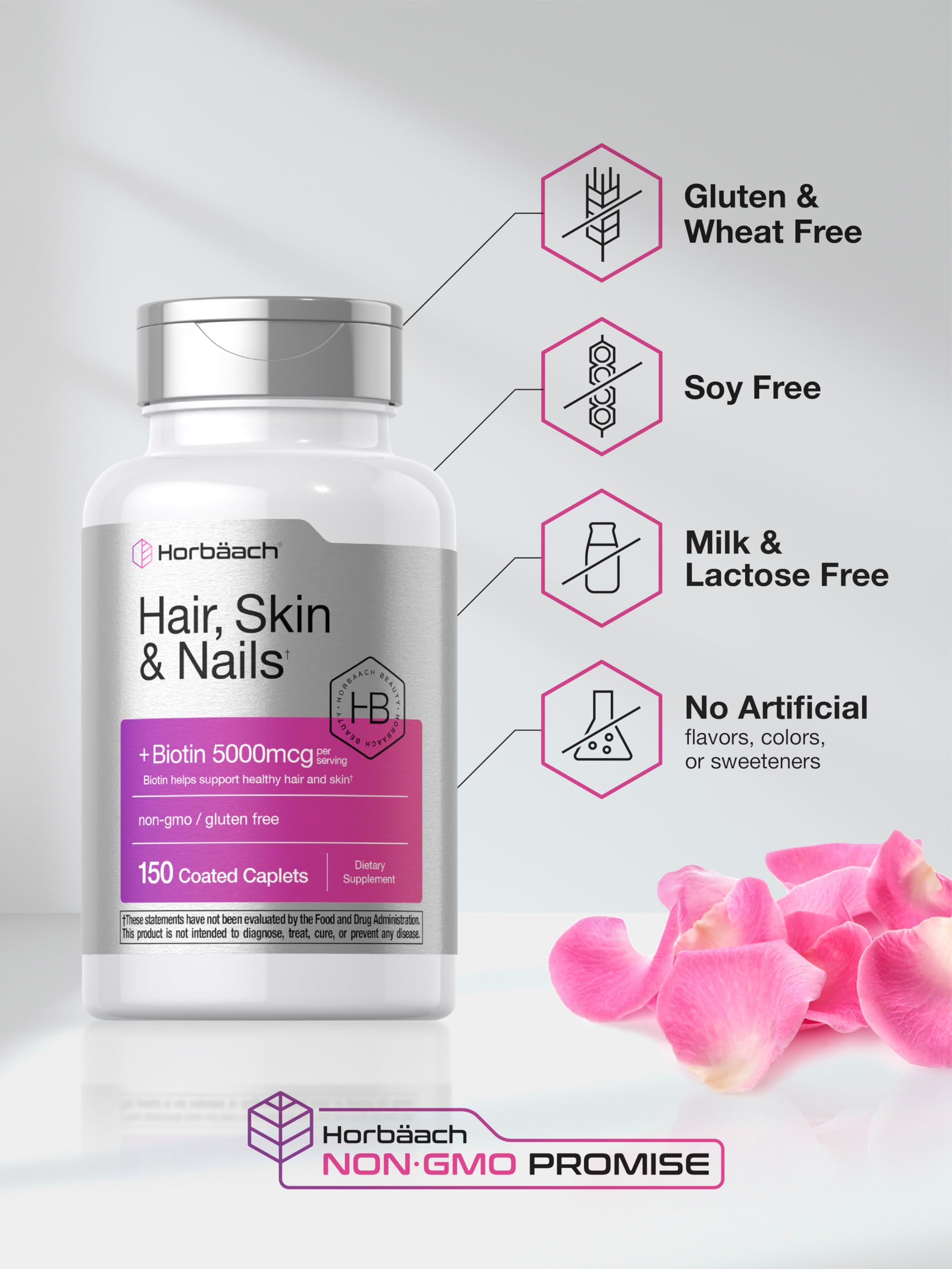 Hair Skin Nails Vitamins Biotin Collagen 150 Caplets