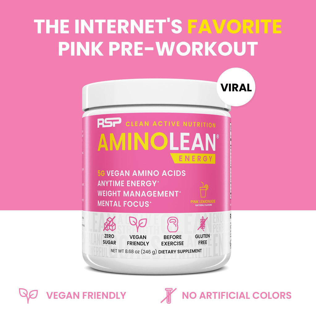 Amino Pre Workout Powder with BCAA & Caffeine – Energy, 30 Servings