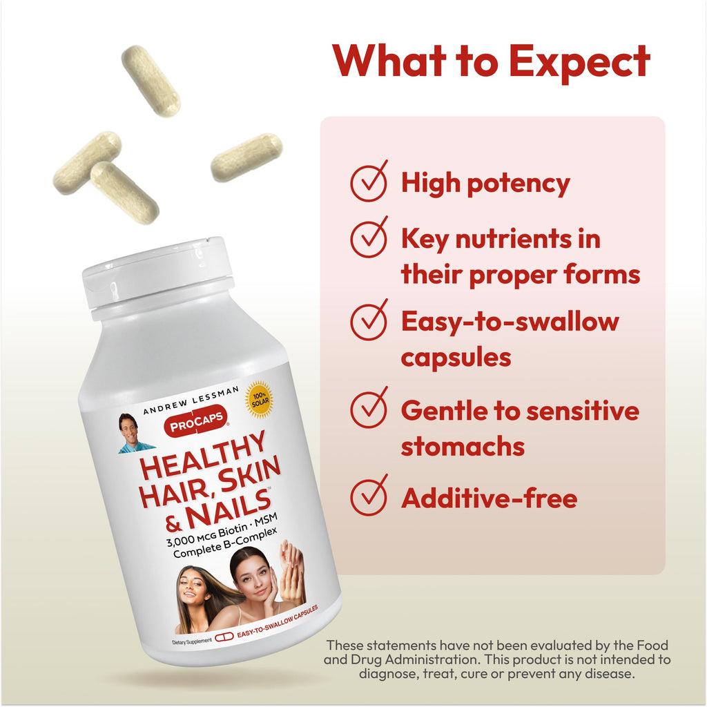 Hair Skin Nails Vitamins Biotin B Complex 60 Capsules