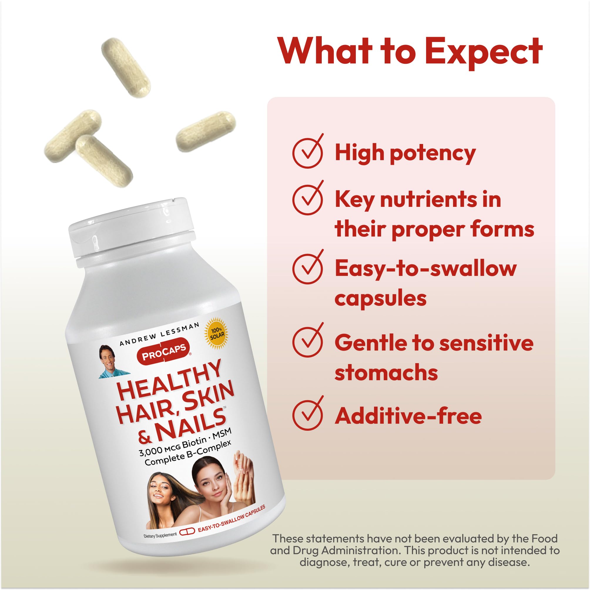 Hair Skin Nails Vitamins Biotin B Complex 60 Capsules
