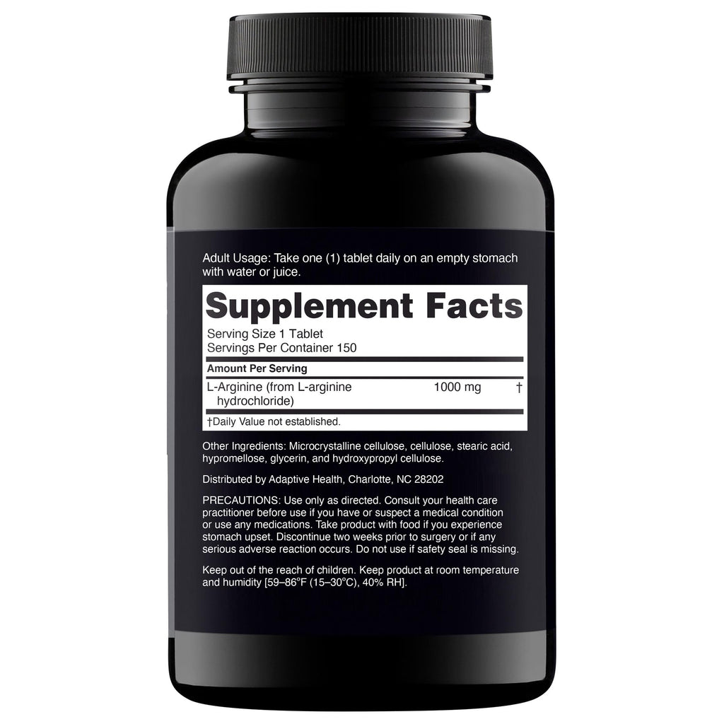 L-Arginine 1000 mg Tablets – Nitric Oxide & Circulation Support, 150 Ct