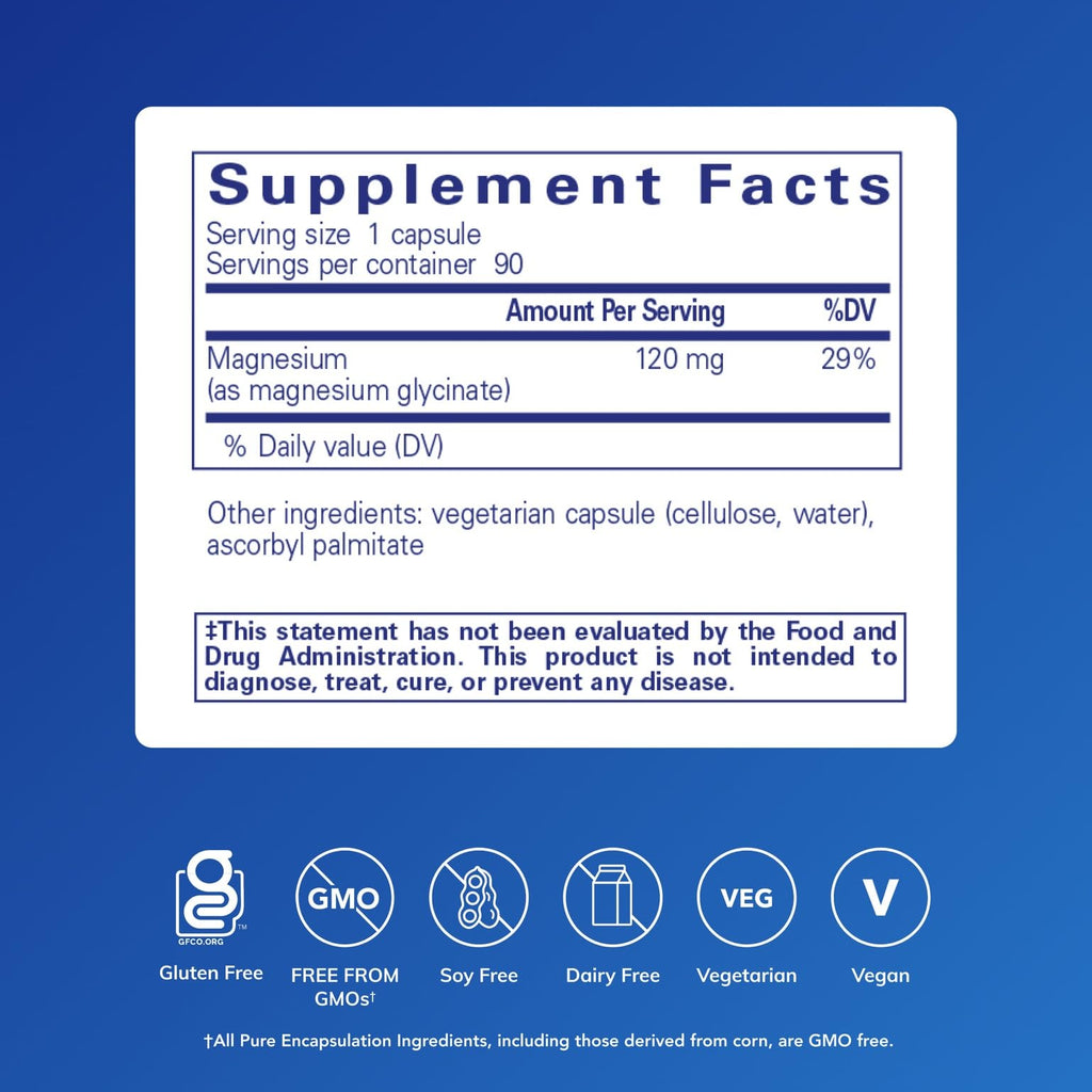 Magnesium Glycinate Supplement – Sleep & Stress Support, 90 Caps
