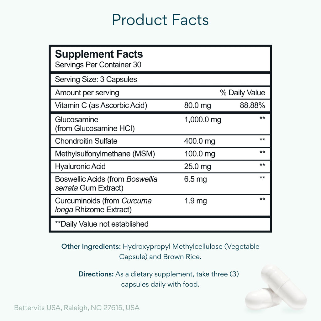 Glucosamine Complex with MSM & Chondroitin for Joint Support & Mobility 90 Ct