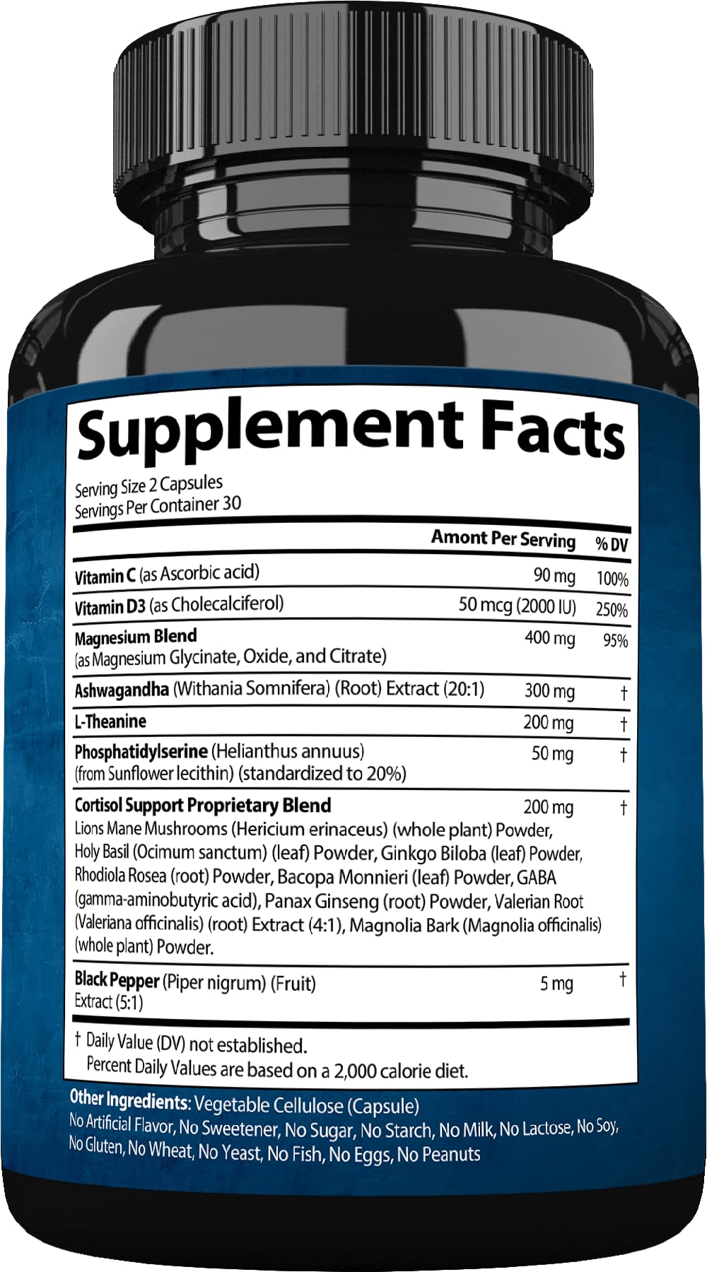 Cortisol Support Supplement with Ashwagandha, Magnesium & L-Theanine