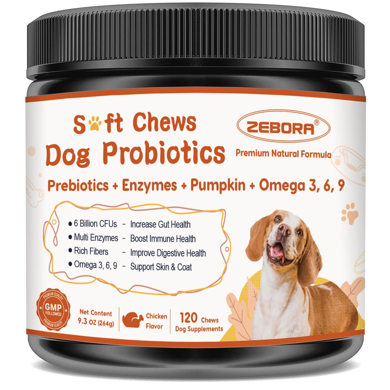 Probiotic Soft Chews for Dogs – Pumpkin & Fish Oil 120ct