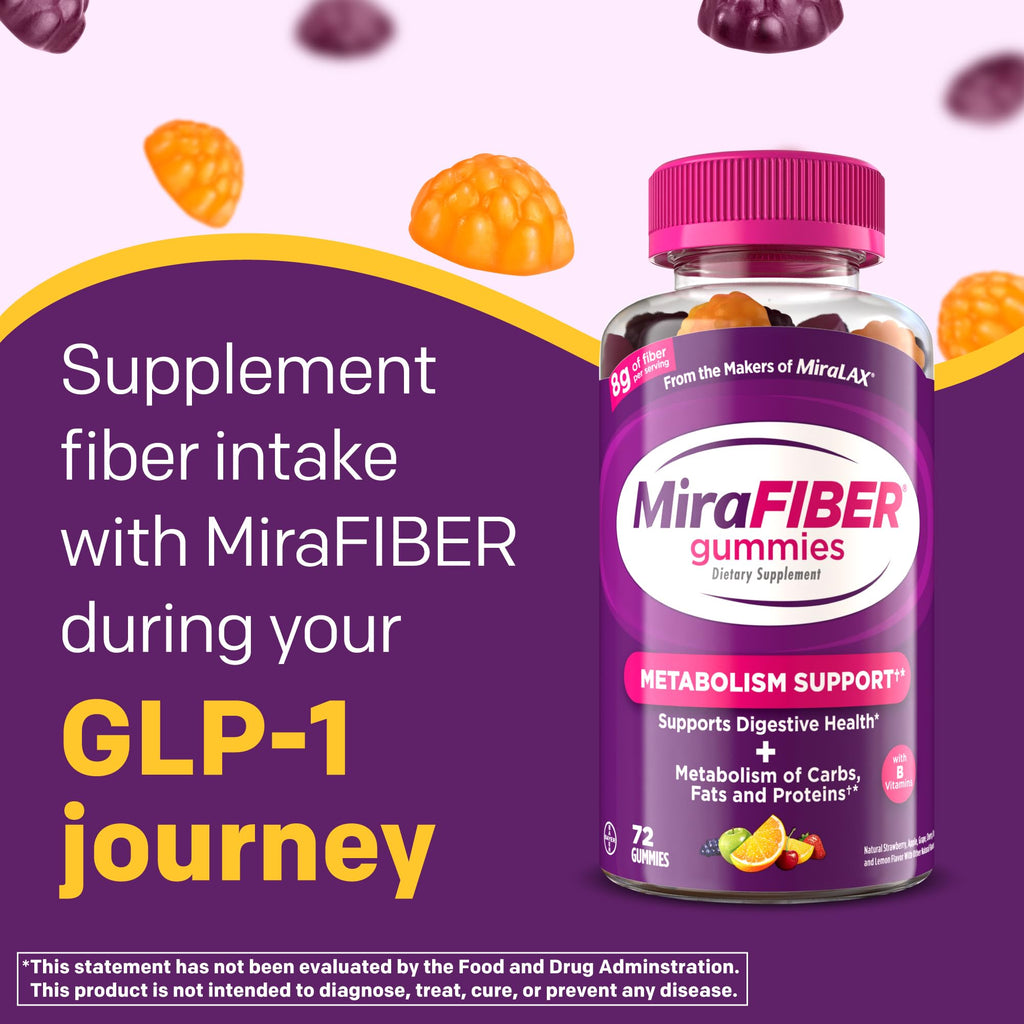 Prebiotic Fiber Gummies 8g with B Vitamins – Gut Support, 72 Count
