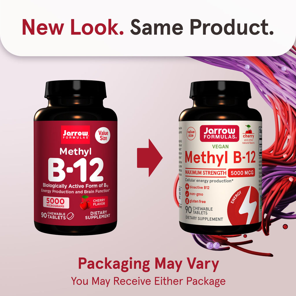 Vitamin B12 5000 mcg Chewable Tablets – Energy & Brain Support, 90 Ct