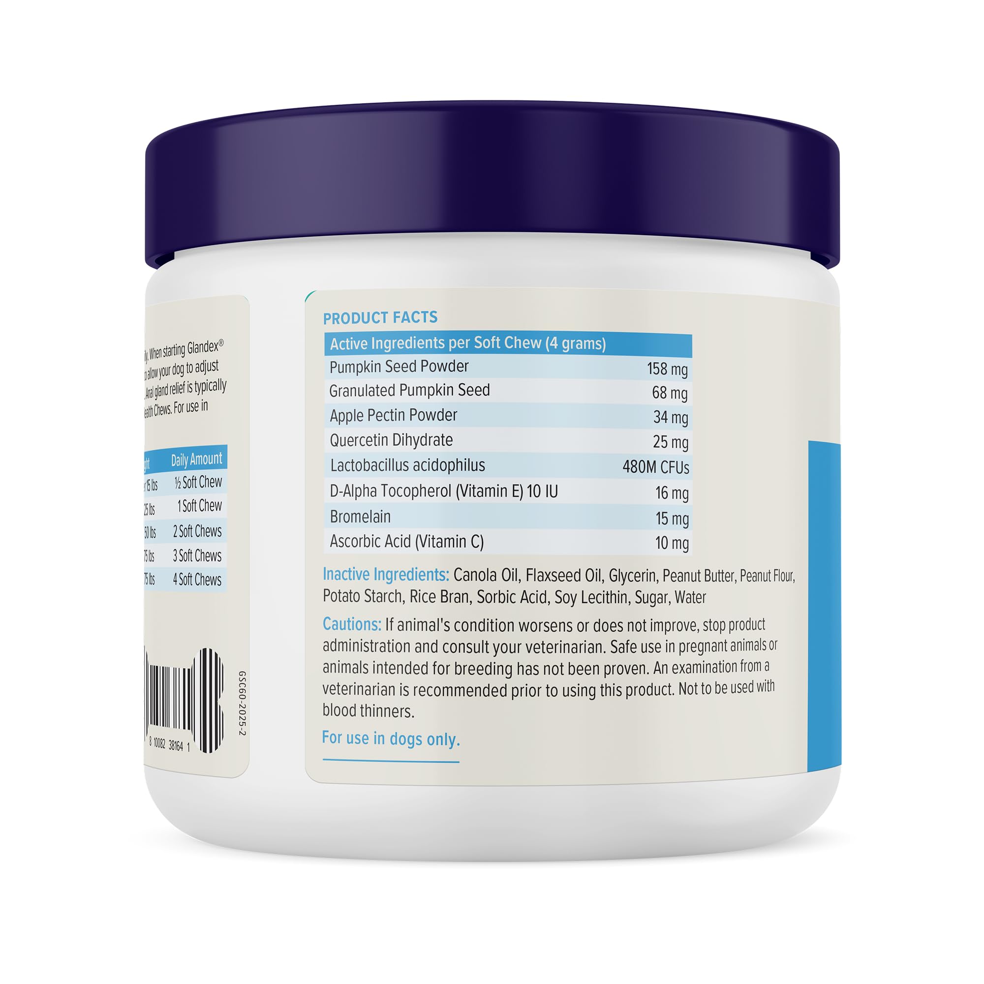 Anal Gland Support Soft Chews for Dogs – Pumpkin & Probiotics 60ct