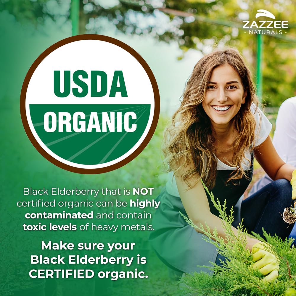 Black Elderberry 10:1 Extract Capsules for Immune Support 5000mg 120 Ct