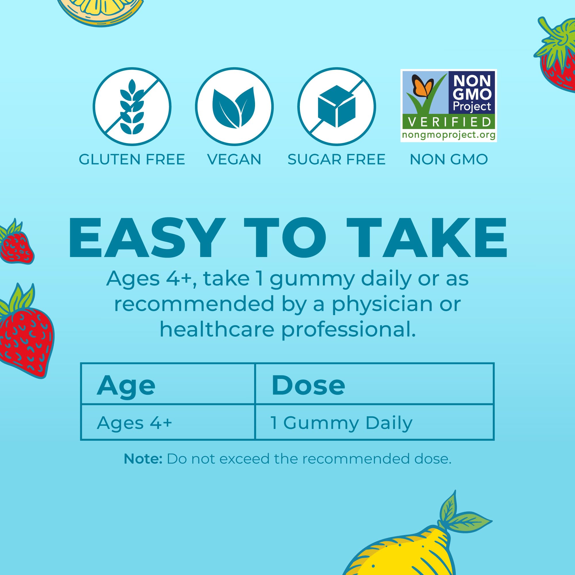Kids Sugar Free Multivitamin Gummies Daily Support 60 Count