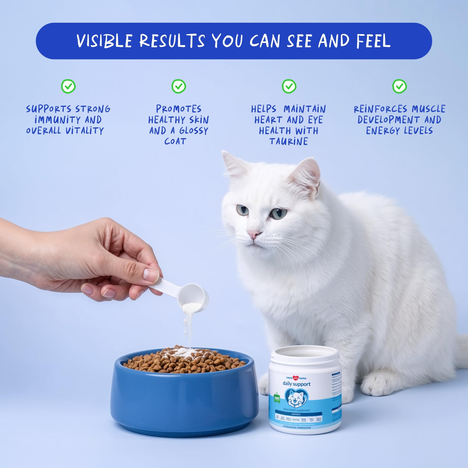 Daily Multivitamin Powder for Cats – L-Lysine, Taurine & Fish Oil 4oz