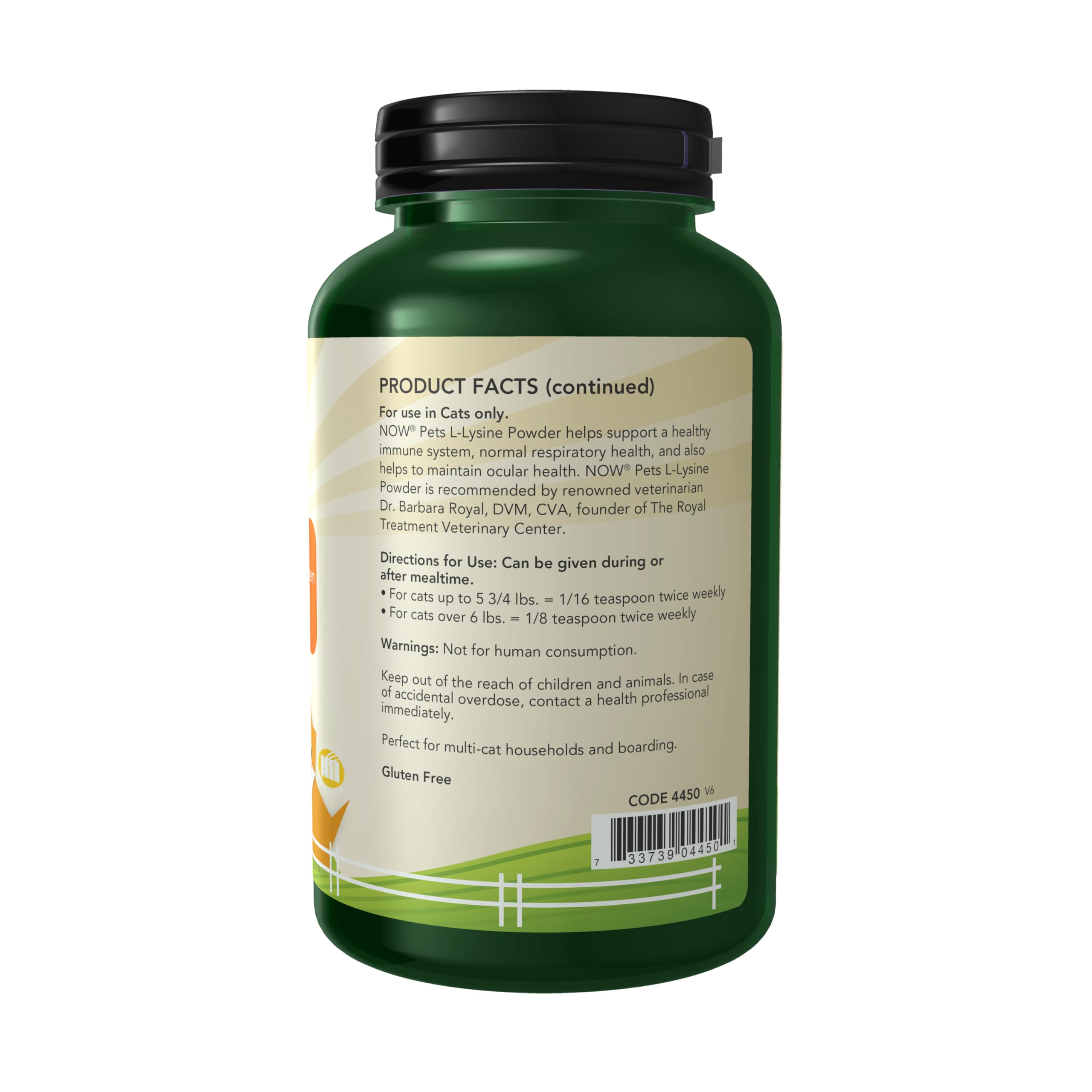 L-Lysine Powder Supplement for Cats – NASC Certified 8oz