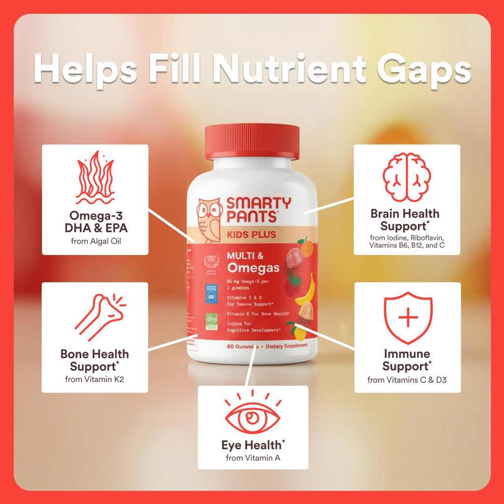 Kids Multivitamin Gummies with Omega 3 DHA 60 Count