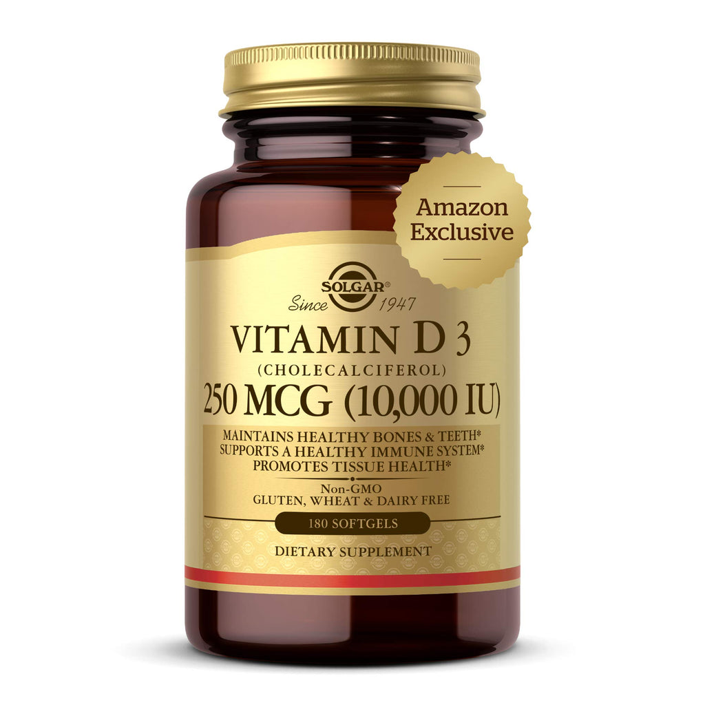 Vitamin D3 10000 IU Softgels – Bone & Immune Support, 180 Ct