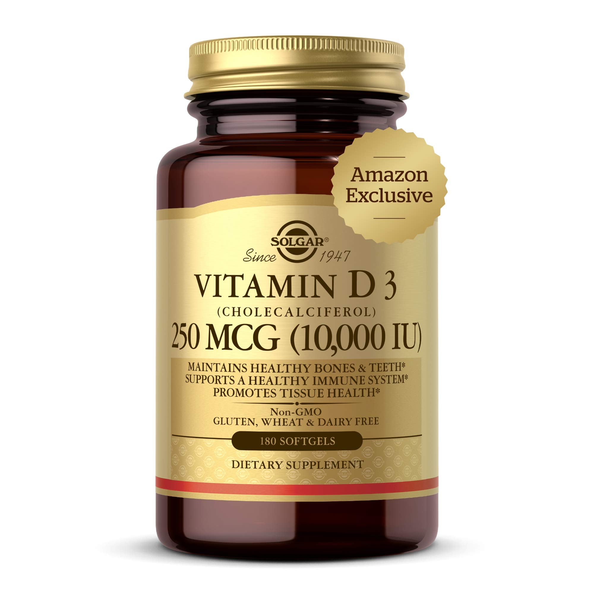 Vitamin D3 10000 IU Softgels – Bone & Immune Support, 180 Ct