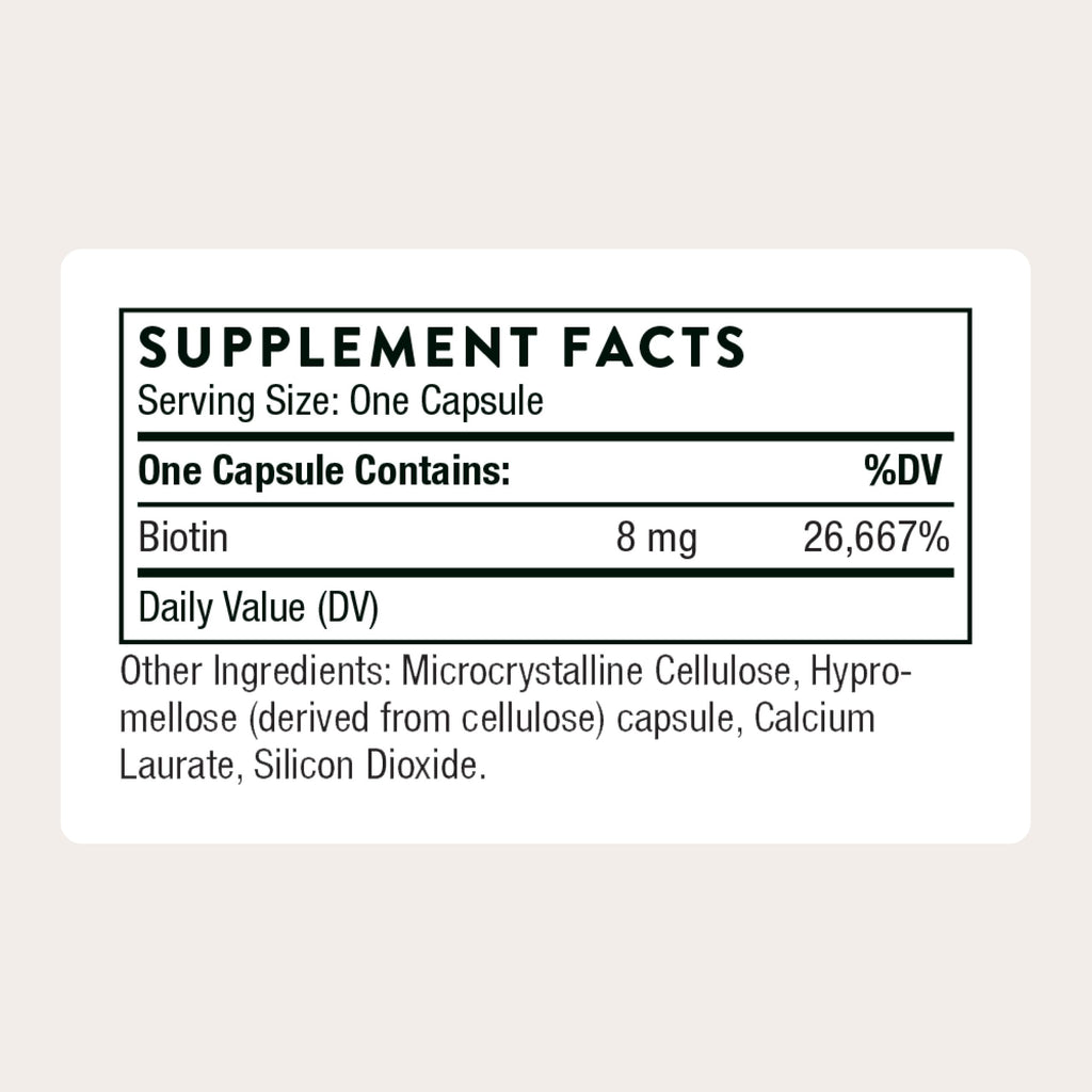 Biotin Vitamin B7 Hair Skin Nails Support 60 Capsules