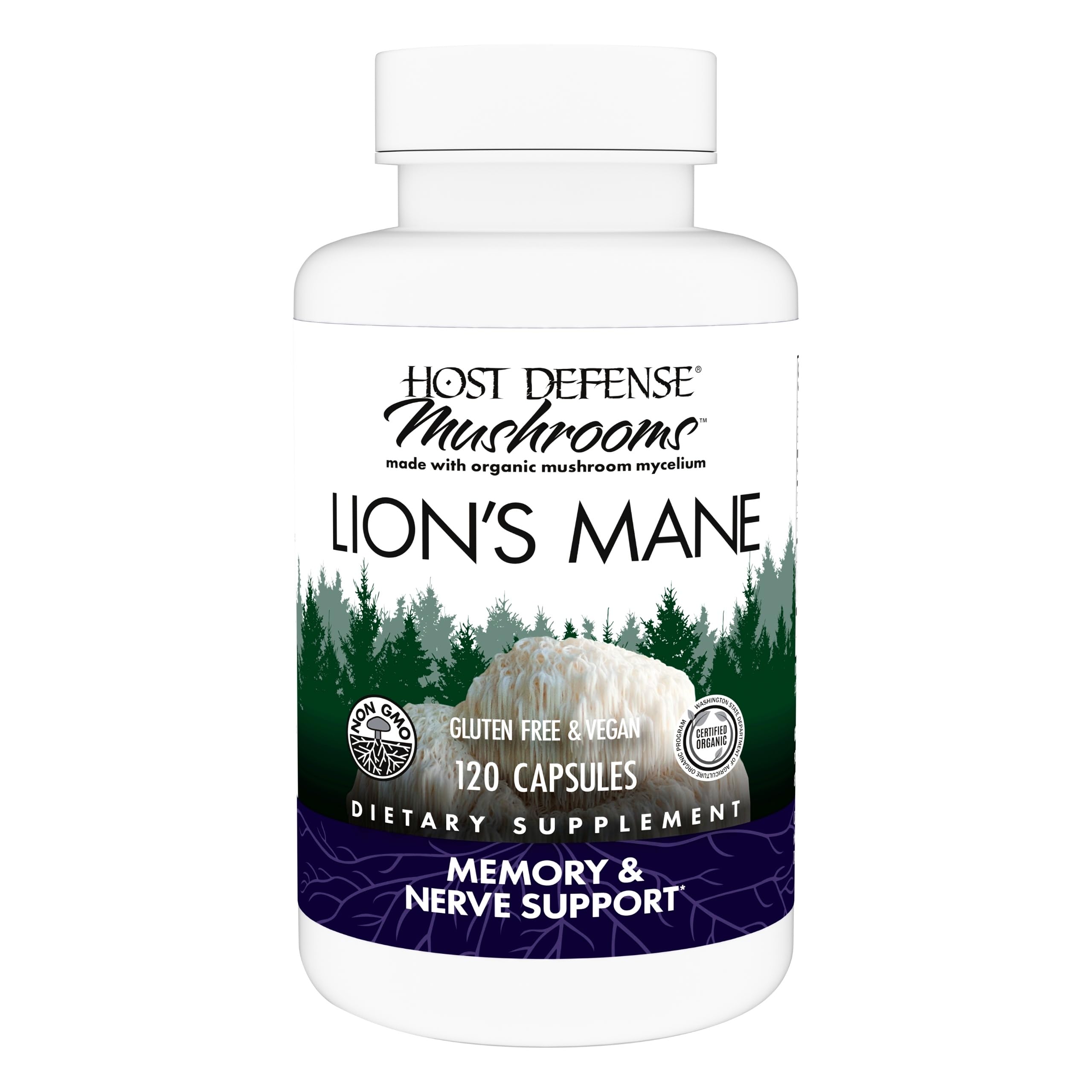 Lion’s Mane Mushroom Capsules for Brain, Focus & Memory Support 120 Ct