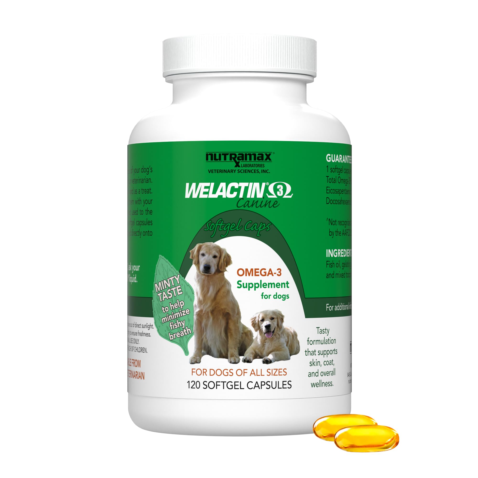 Omega-3 Fish Oil Softgels for Dogs – 120ct