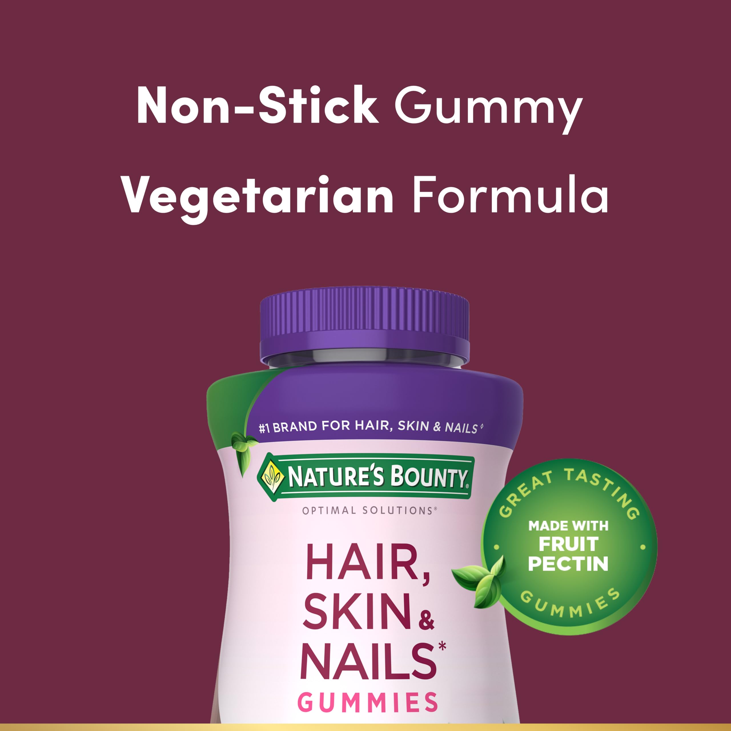 Hair Skin Nails Gummies Biotin Vegetarian 200 Count
