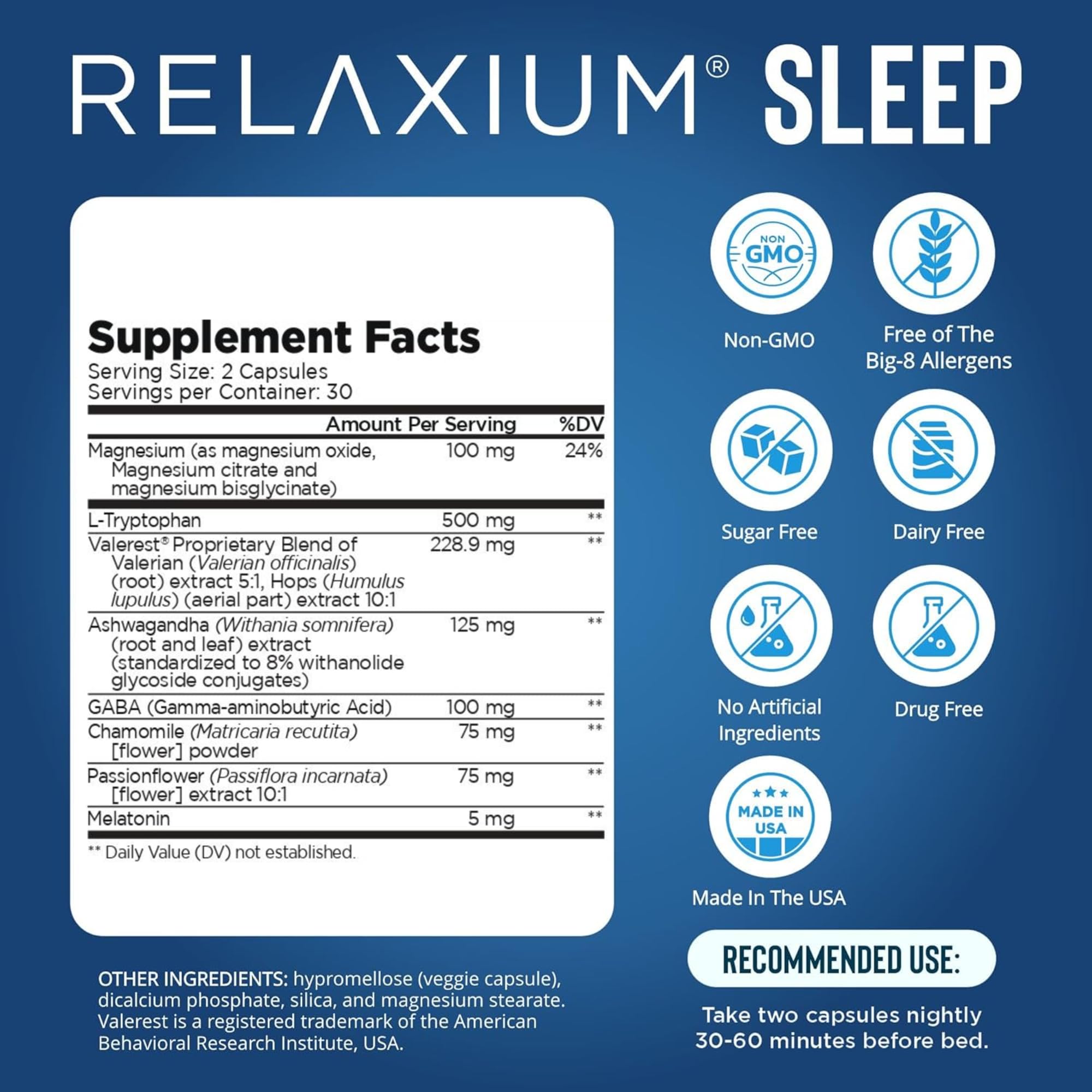 Melatonin Sleep Aid with Magnesium & Ashwagandha for Deep Rest Capsules